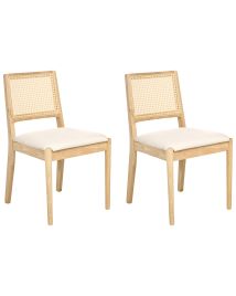 FERRISDEN Wooden Dining Chairs - Set of 2 - Brown