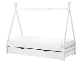 TALMI Kids Trundle Bedframe Pine Wood 90 x 200cm EU Single Bed White