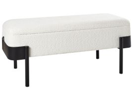 Fabric Storage Bench Off White WARREN