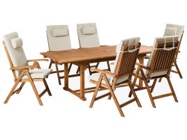 BREEZ 6 Seater Garden Dining Set - Taupe