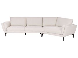 3 Seater Fabric Sofa Light Beige KANSSELI