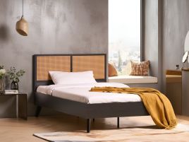 DIQEXI Small Double Rattan Bedframe - Black