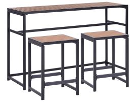 Garden Bar Set 2 Seater AVETRANA Metal Brown/ Black