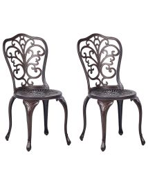 Set of 2 Garden Chairs TRIORA Metal Brown