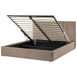 QUESTONE Kingsize Fabric Ottoman Storage Bedframe - Taupe
