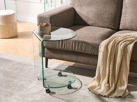 RARUXO Side Table with Wheels - Transparent