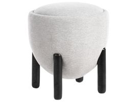 HARFLEET Faux Linen Footstool - Grey