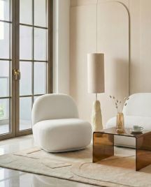 BALEWO Fabric Tub Chair - Off White