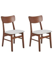 Set of 2 Dining Chairs ANOKA Wood Light Grey