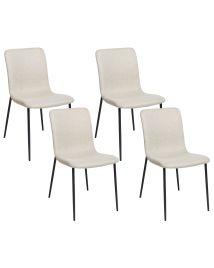 Set of 4 Dining Chairs GLENDIVE Light Beige