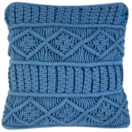 LORVELLA Cotton Fabric Throw Cushion - Blue