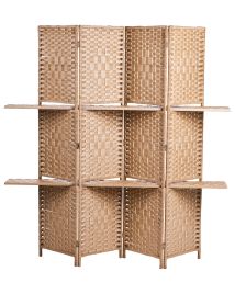 4 Panel Room Divider TRAFOI Light Brown 158 cm 170 cm