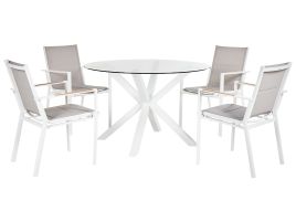 Garden Dining Set 4 Seater MALETTO/BUSSETO Metal White