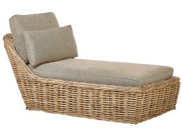 Rattan Sun Lounger with Cushion Taupe BELSITO