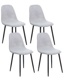 DORLEIGH Fabric Dining Chairs - Set of 4 - Grey