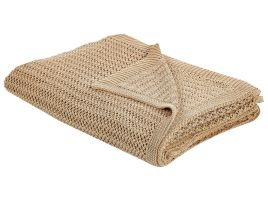 Bedspread ILEN Cotton 150 x 200 cm Light Brown