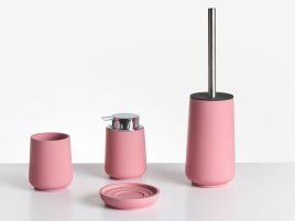 WYLCOMBE 4-Piece Bathroom Accessories Set - Pink