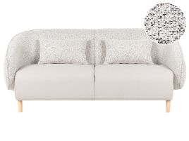 LEDLEIGH Fabric 3 Seater Sofa - Light Beige