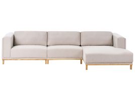 LINFORDEN Fabric 5 Seater L Shaped Corner Sofa - Light Beige, Right Hand Facing