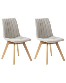 Set of 2 Dining Chairs CALGARY Light Grey