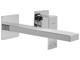 BARKLEIGH Wall Mounted Basin Mixer Tap Brass - Silver