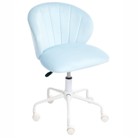 CHEERLON Velvet Office Chair - Light Blue