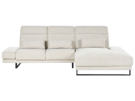 Left Hand Fabric Corner Sofa Beige IKAST