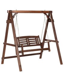 Patio Swing NERITO Wood Dark Brown