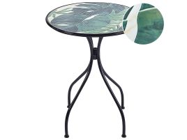 Metal Garden Bistro Table Diameter 60 cm Black COZZANA