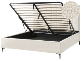 SEZZANA Ottoman Bedframe Boucle 180 x 200cm EU Super Kingsize Bed Off-White