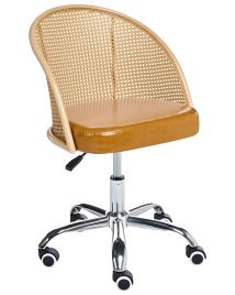 LAMBERMERE Faux Leather Office Desk Chair - Brown