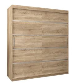 VICENZA 2 Door Sliding Wardrobe Light Oak - 180cm