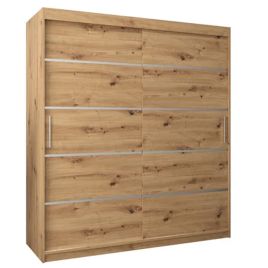 VICENZA 2 Door Sliding Wardrobe Medium Oak - 180cm