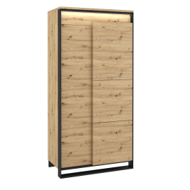 QUINTON 2 Door Wardrobe Medium Oak - 95cm