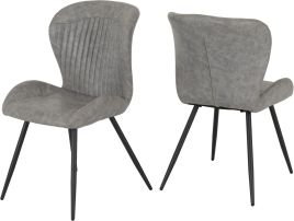Quebec Chair (Box of 4) - Grey Faux Leather