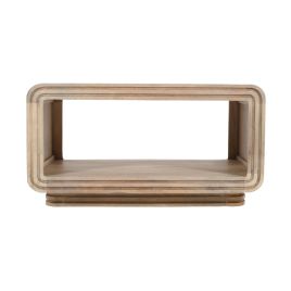 Denise Carved Mango Wood Coffee Table - Natural Wood