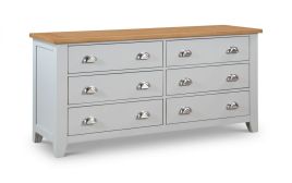 Grey Chest of Drawers - RUHA Large Chest 6 Drawers Double Chest
