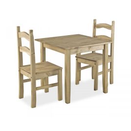 Wisbech Small Mexican Dining Set with 4 Chairs - Pine Distressed