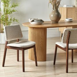 Set of 2 Dining Chairs BLANE Wood Beige