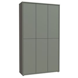 SOLARA Tall Shoe Cabinet with 6 Push to Open Doors - Sage Green