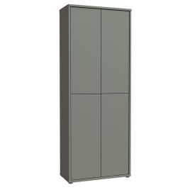 SOLARA Tall Shoe Cabinet with 4 Push to Open Doors - Sage Green