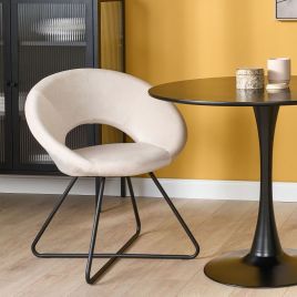 Velvet Accent Chair Off-White RACHEL