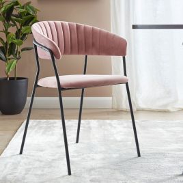 Set of 2 Velvet Dining Chairs Pink MARIPOSA