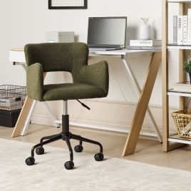 Boucle Desk Chair Green SANILAC