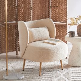 Armchair OTSBY II with Cushion Boucle Beige
