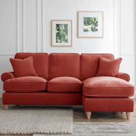 Corner Sofa - RAYONG Fabric 3 Seater Left Hand Facing - Apricot