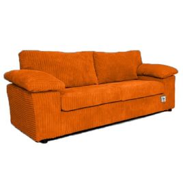 3 Seater Sofa - CORDURA Full Back Jumbo Cord Sofa Orange