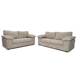 Sofa Set - CORDURA Full Back Jumbo Cord 3 Seater and 2 Seater Sofa Mink