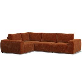 Corner Sofa - GRAZ Fabric 4 Seater Right Hand Facing - Deep Terra