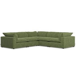 Corner Sofa - PUEBLA Fabric 4 Seater Right Hand Facing Verde